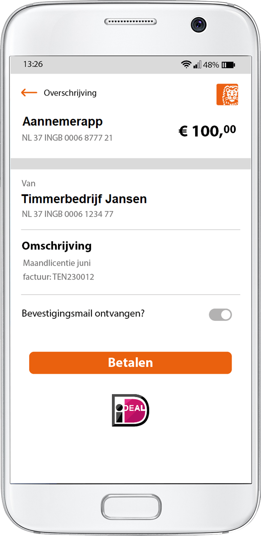 Aannemersapp betalen van appandweb.nl